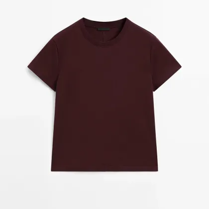 Women's American style casual, skin friendly cotton short sleeved T-shirt