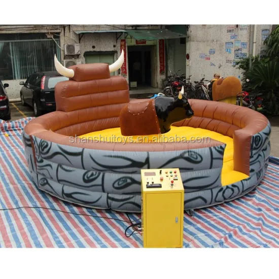 Crazy Mechanical Rodeo Bull with Inflatable Mattress: Outdoor Interactive Game