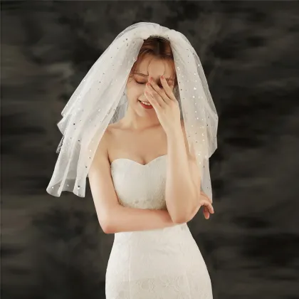 Short Lace Wedding Veils with Comb