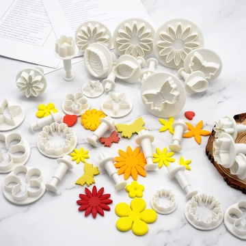 Fondant Cake Decorating Mold Set - Flowers, Leaves, Butterflies & Hearts