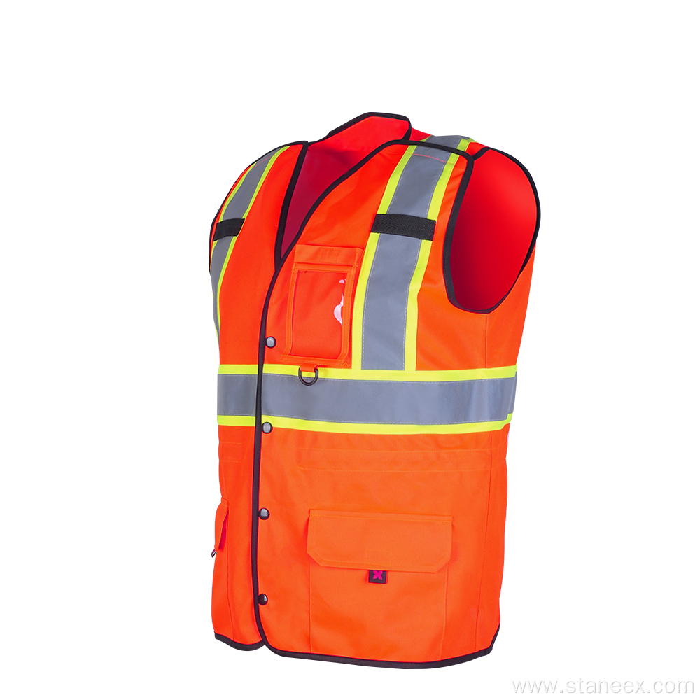 Class 2 High Visibility Orange Reflective Safety Vest