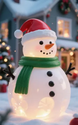Christmas Outdoor Snowman Lamp