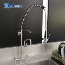 Two Handle High Arc Pull Out Kitchen Faucet