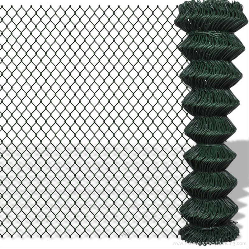 Green PVC Coated Chain Link Wire Mesh Fence