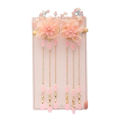 Antique Hanfu Tassel Hair Combs and Clips