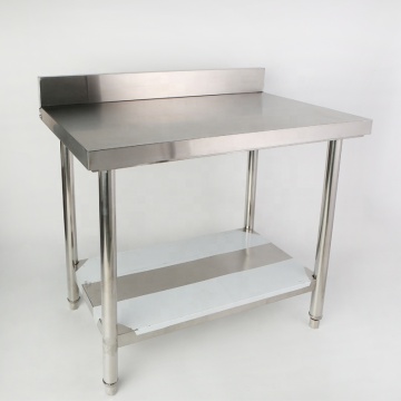 Mesa de trabajo de acero inoxidable de cocina ajustable en altura