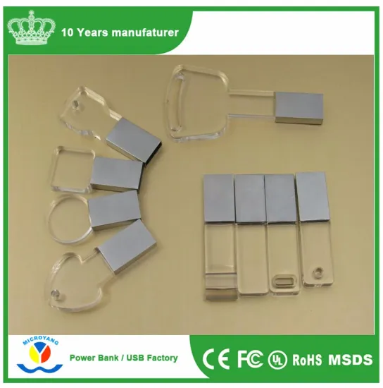 Various Custom 3D Logo Alloy/Acrylic Transparent Key USB 2.0 Memory Flash Pen Drive