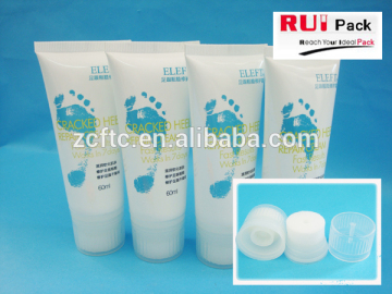 White cosmetic PE tube packaging with sponge head,plastic soft BB cream tube packaging with sponge