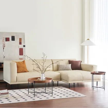 Acapella Leather Chaise Sofa