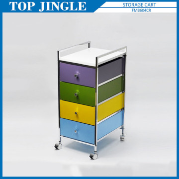Square Tube 4-tier Colorful Wide Metal Hard Case Trolley
