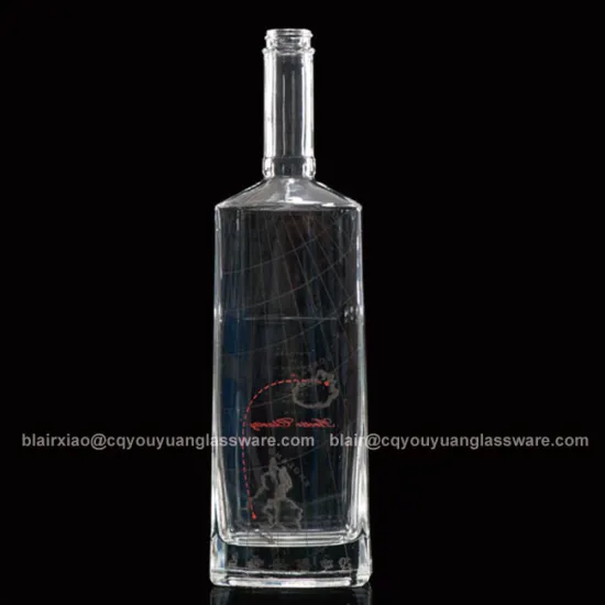 Round Glass Bottle White Screw Top 700 ML Glass Liquor Bottle Tequila