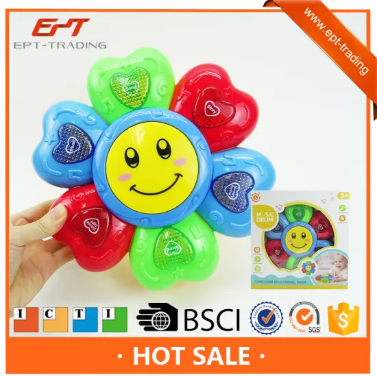 BO Baby Sunflower Musical Drum Toy With Light