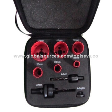 9-piece Bi-metal concrete hole saw kit in blow case