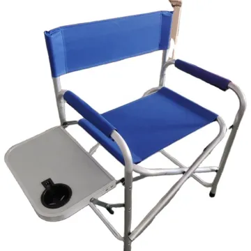 Sports Chair with Integrated Side Table: Portable and Foldable Directors Chair