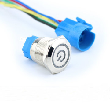 19mm LED Waterproof Metal Push Button Switch