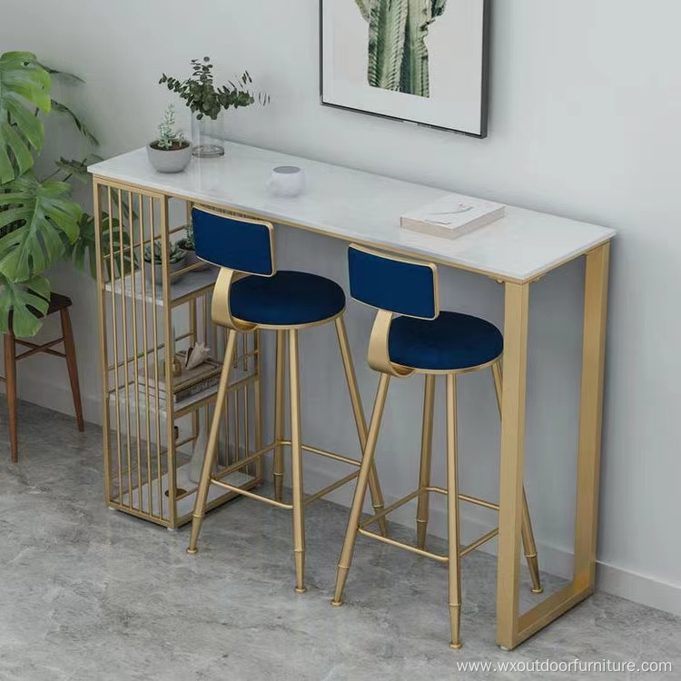 Modern Coffee Cafe Shop Furniture with Cushion high Counter Kitchen Dining Restaurant Velvet Leather Metal Bar Chair