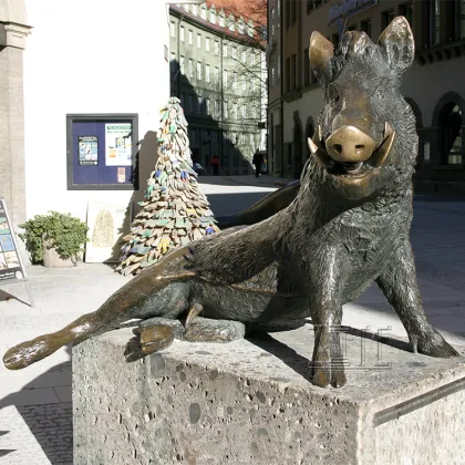 Outdoor Decoration Animal Sculpture Wild Boar Statue