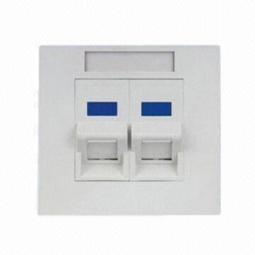 Faceplate for CAT 5e or CAT 6 performance, meets EIA/TIA specifications