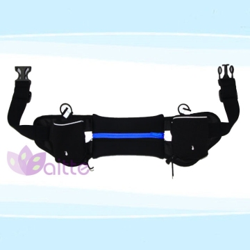 Travelling outdoor sports waist bag with water bottle holder mondy wallet pacage belt zip pouch