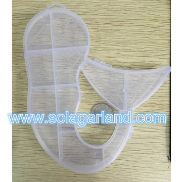 Caixa de armazenamento de plástico de joias estilo sereia 2 * 15/17 CM Caixa de presente transparente com 11 slots