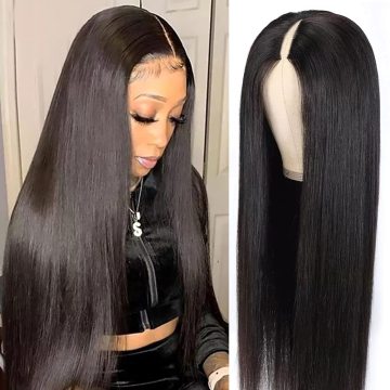 V Part Wigs Human Hair Straight