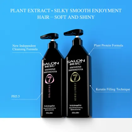 Top Luxury Keratin Amino Acid Smoothing Shampoo and Conditioner