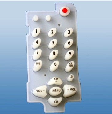 0.5mm Waterproof Silicone Rubber Keypad For Tv Remote Contraller