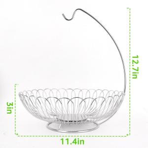 Stainless Steel Fruit Basket With Banana Hanger