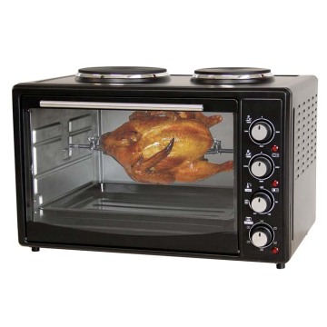 42L Stainless Steel Electric Pizza Oven with 1400W and 4 Heating Elements for Home Baking