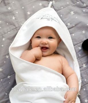 100% Terry Bamboo Cotton Baby Hooded Towel, Thick and Soft
