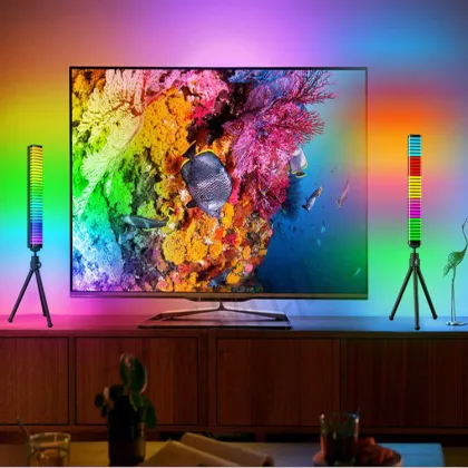 RGB Voice-Controlled Rechargeable LED Music Sync Lamp with Light Show and Volume Pickup