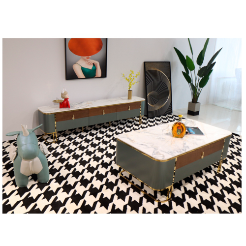 Mesa de centro de mármol de muebles de sala de estar simple moderna