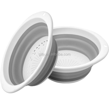 Collapsible Colander 2-Pack - Foldable Fruit and Vegetable Drainer Basket