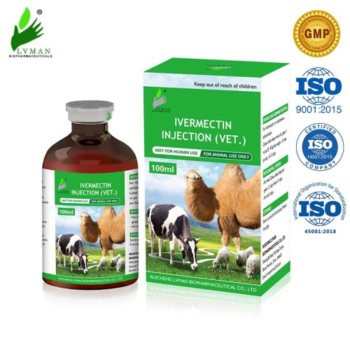 Injection d&#39;ivermectine 5/10/20 / 50/100 ml pour l&#39;animal
