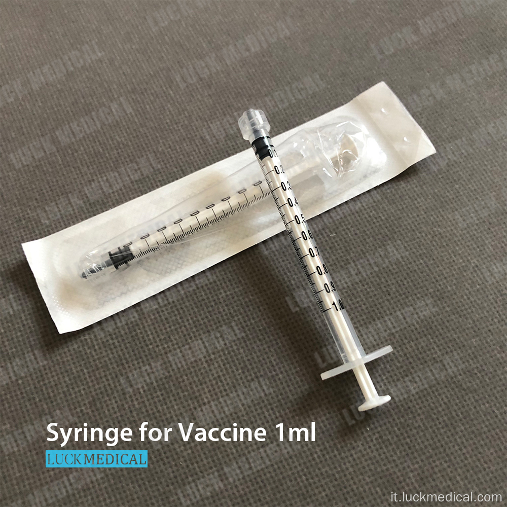 1 ml siringa di vaccinazione senza ago