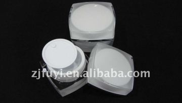 white acrylic skin care jar for cosmetics