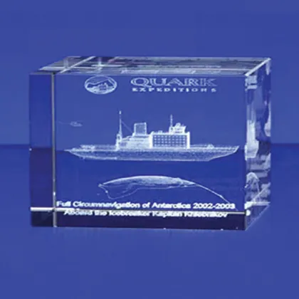 crystal glass ship boat model