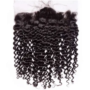 100% Unprocessed Wholesale Brazilian Virgin Hd Lace Raw Indian Curly Remy Hair 13 X 4 Swiss Lace Indian Hair Frontal Closure