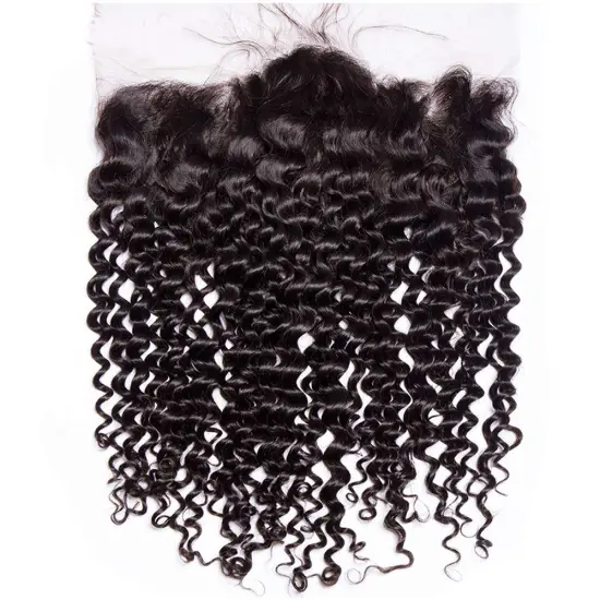 100% Unprocessed Wholesale Brazilian Virgin Hd Lace Raw Indian Curly Remy Hair 13 X 4 Swiss Lace Indian Hair Frontal Closure