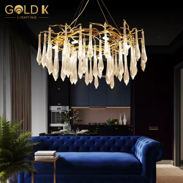 Nordic Modern LED K9 Crystal Chandelier for Luxury Living Rooms and Hotels