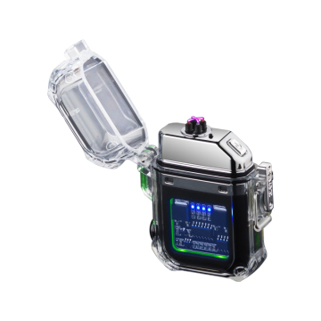 Cool Outdoor Camping Lighter with Black Transparent Double Arc Design and Type-C Charging Port