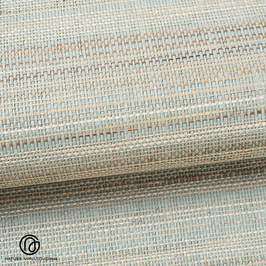 ورق جدران أنيق من أوراق الموز باللون الأزرق الفاتح AB008