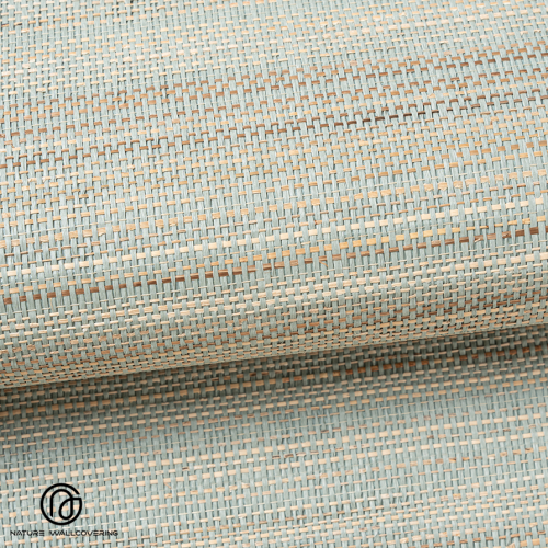 ورق جدران أنيق من أوراق الموز باللون الأزرق الفاتح AB008