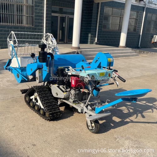 Miniature Crawler Reaper: A Comprehensive Wheat and Rice Harvesting Machine Featuring Threshing and Bagging