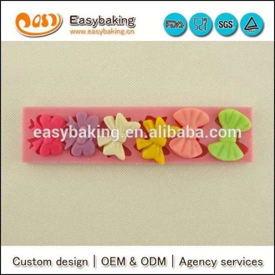 Wholesale custom 3D bowknot silicone mold for fondant cake decorating