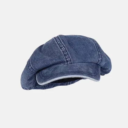 Customizable 2024 New Denim Beret Women Retro Octagon Painter Hat - Wholesale Summer Sun Shade Cloud Hat
