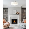 Semi Flush Mount Ceiling Lamp Drum Pleated Shade
