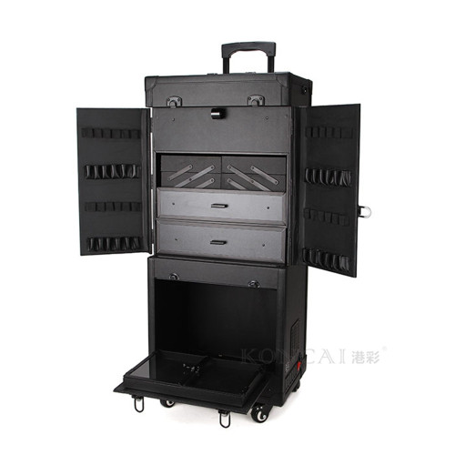 Black Professional Portable Large Cosmetic Case
