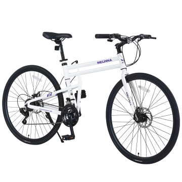 MEGHNA 700C Bicycle pieghevole con telaio in lega e freno a disco - bici pieghevole a 21 velocità