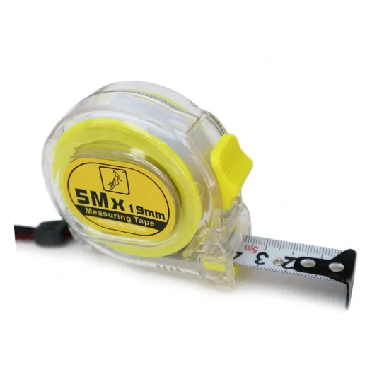 5m Accurate Self-locking Retractable Transparent Metal Measure Tape